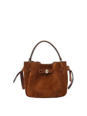TORY BURCH: Secchielli - Mini borsa a secchiello Romy in pelle