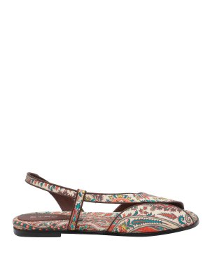 ETRO: sandals - Multicolor Floral Paisley Motif Sandals