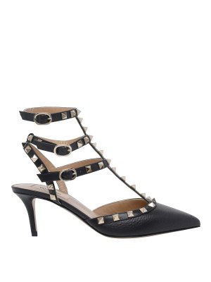 VALENTINO GARAVANI: court shoes - Black Rockstud Decollete