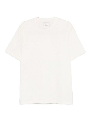 Y-3: T-shirts - T-Shirt - Weiß