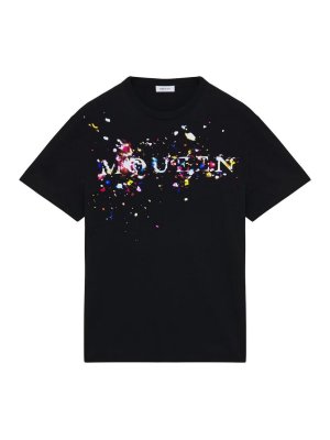ALEXANDER MCQUEEN: t-shirts - Black Cotton T-Shirt