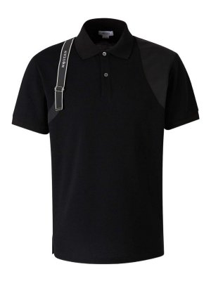 ALEXANDER MCQUEEN: polo shirts - Black Cotton Polo Shirt
