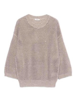 PESERICO: Suéteres con cuello pico - Suéter Cuello Redondo - Marrón