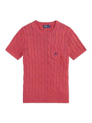 POLO RALPH LAUREN: crew necks - Cable-Knit Crew Neck Short-Sleeve Sweater