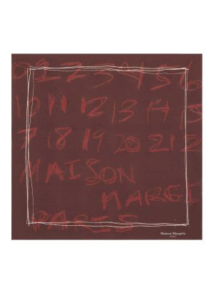 Maison Margiela: scarves - Brown Square Silk Scarf