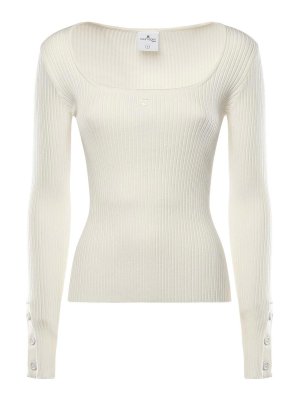 Courreges: Top e canotte - Top in maglia a coste Heritage