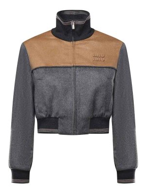 MIU MIU: blazers - Velour Zip-Up Blouson