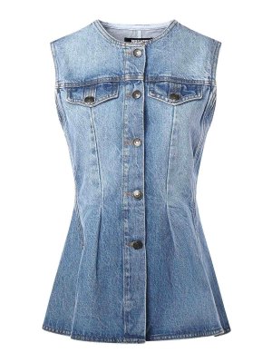ROTATE Birger Christensen: Tops & Tank tops - Denim Top