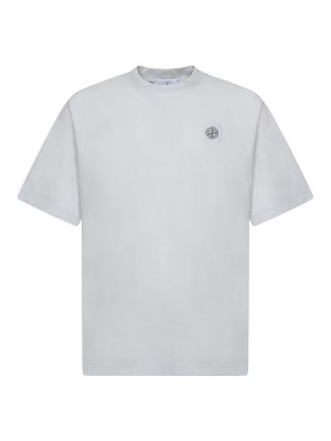 STONE ISLAND: t-shirts - Cotton Jersey T-Shirt With Compass Patch