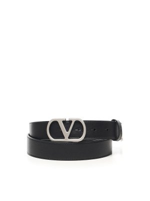 VALENTINO GARAVANI: belts - Vlogo Singature Leather Belt