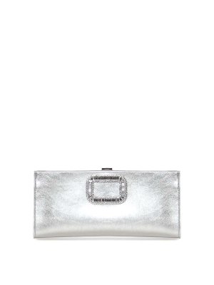 ROGER VIVIER: クラッチバッグ - クラッチバッグ - 銀