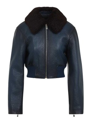 Alaïa: leather jacket - Aviator Jacket