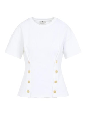 ELISABETTA FRANCHI: t-shirt - T-shirt con bottoni dorati