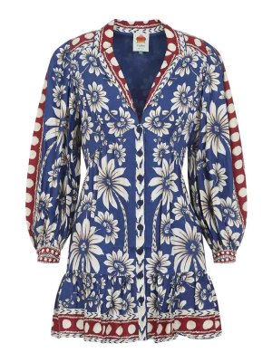 FARM RIO: Robes courtes - Robe Courte - Bleu