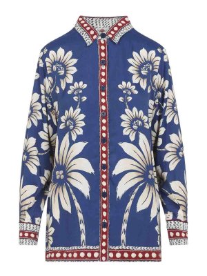 FARM RIO: shirts - Luna Blue Shirt