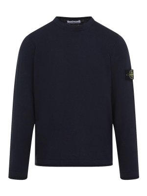 STONE ISLAND: Pull col rond - Pull Col Rond - Bleu Foncé