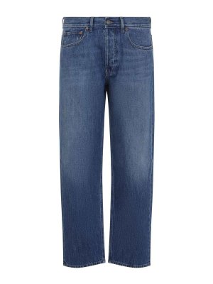 VALENTINO: Jeans à jambe droite - Jean Droit - Délavé