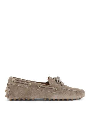 TOD'S: scarpe stringate - Mocassini Tod`S in pelle scamosciata