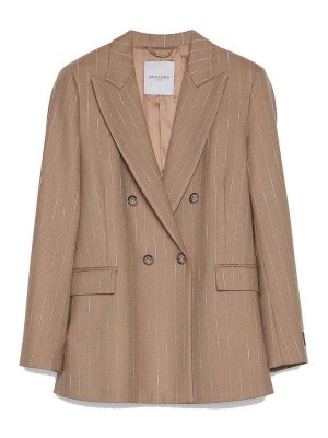 ERMANNO FIRENZE: blazers - Double-Breasted Pinstriped Jacket