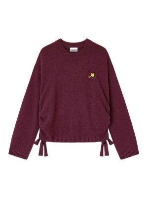 GANNI: Camisas - Camisa - Rojo Oscuro