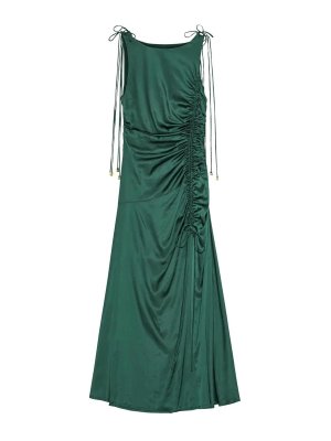 GANNI: Knielange Kleider - Knielanges Kleid - Grün