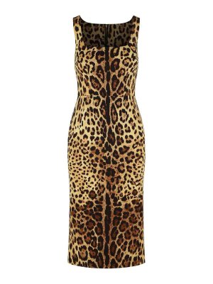 DOLCE & GABBANA: ニーレングスドレス - 膝丈ドレス - ブラウン