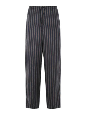 DRIES VAN NOTEN: casual trousers - Penny Navy Cupro Pants