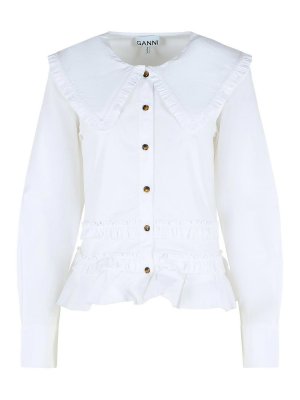 GANNI: shirts - White Cotton Shirt