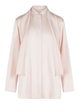 JIL SANDER: camicie - Camicia Fiocco Rosa in Acetato e Viscosa