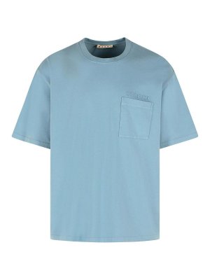 Marni: t-shirts - Light Blue Cotton T-Shirt