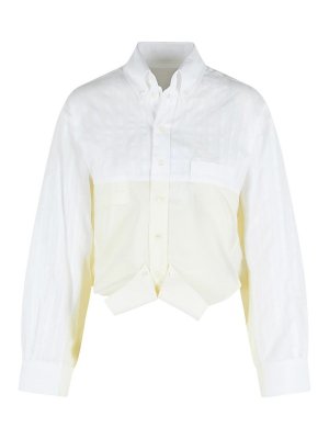 MM6 MAISON MARGIELA: camicie - Camicia in cotone effetto specchio bianco