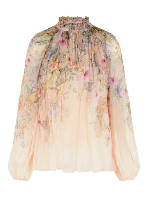 ZIMMERMANN: bluse - Blusa Rebellion in viscosa color crema