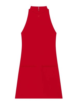 Courreges: Robe longueur genou - Robe Au Genou - Rouge