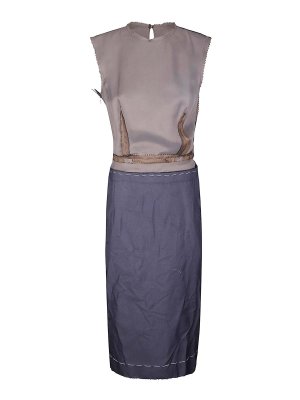 Maison Margiela: Knielange Kleider - Knielanges Kleid - Blau