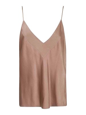FORTE FORTE: Tops & Tank tops - Shiny Stretch Silk Satin Slip Top
