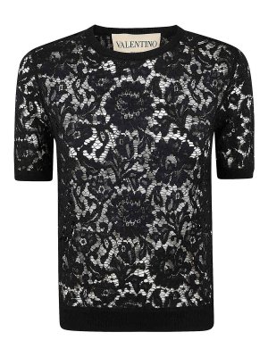 VALENTINO GARAVANI: t-shirts - Maglia | Mossi | Lace And Cotton