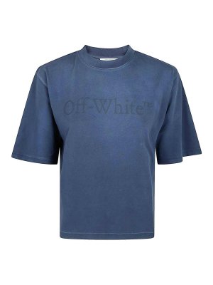 OFF-WHITE: t-shirt - Lavanderia Boxy Tee Spray D Zaffiro