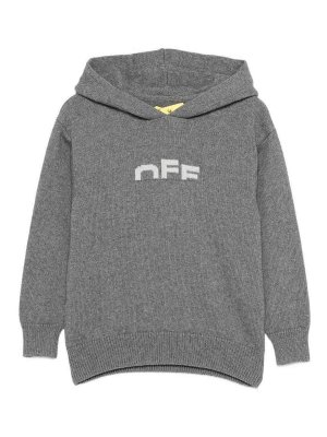 OFF-WHITE: Pull col rond - Pull Col Rond - Gris