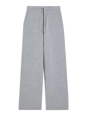 S MAX MARA: casual trousers - S Max Mara Stone Gray Knitted Trousers