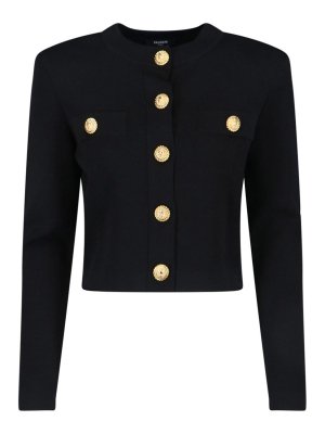 Balmain: Pull col rond - Pull Col Rond - Noir