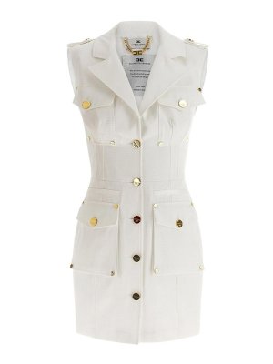 ELISABETTA FRANCHI: ニーレングスドレス - 膝丈ドレス - 白