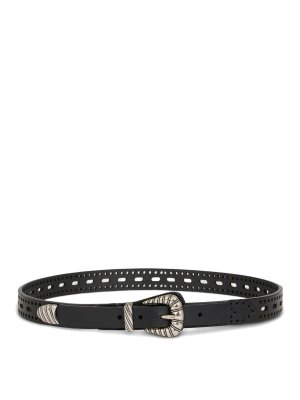 ETRO: belts - Perforated Leather Belt