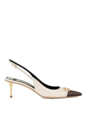 ELISABETTA FRANCHI: sandals - Two-Tone Leather Slingbacks