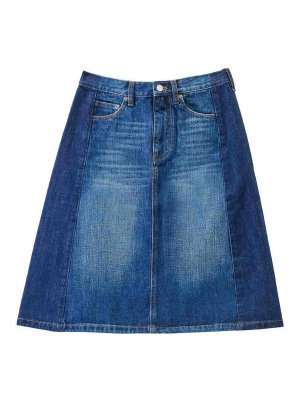 MARC JACOBS: Knee length skirts & Midi - Two Tone Shadow Deni Skirt