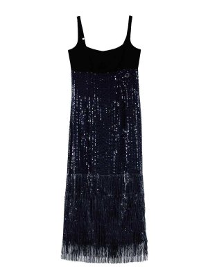 KARL LAGERFELD: knee length dresses - Sequins Fringe Dress