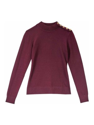 KARL LAGERFELD: Turtlenecks & Polo necks - Button Detail Mock Neck Knit