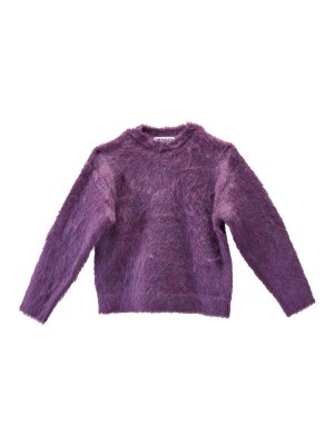SUNNEI: crew necks - Hairy Knit Round Neck Sweater