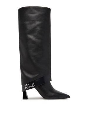KARL LAGERFELD: boots - Debutante Fold Hi Leg Boot