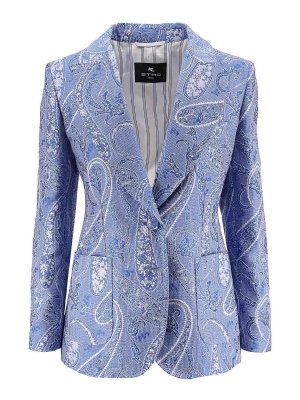 ETRO: blazers - Single-breasted blazer in silk blend