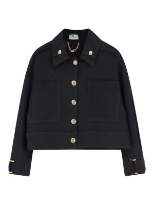 ELISABETTA FRANCHI: giacche casual - Giubbino Cropped In Viscosa